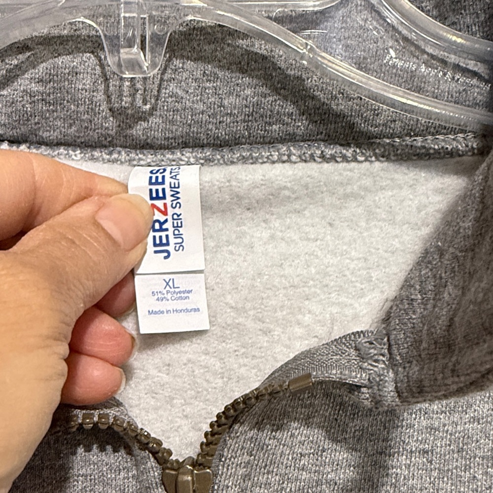 Jerzees Heather Gray Quarter-Zip Pullover - image 2